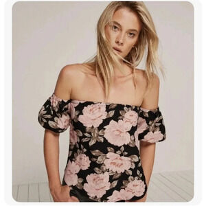 Reformation Pamplemousse Top Off Shoulder Floral Blouse size XS